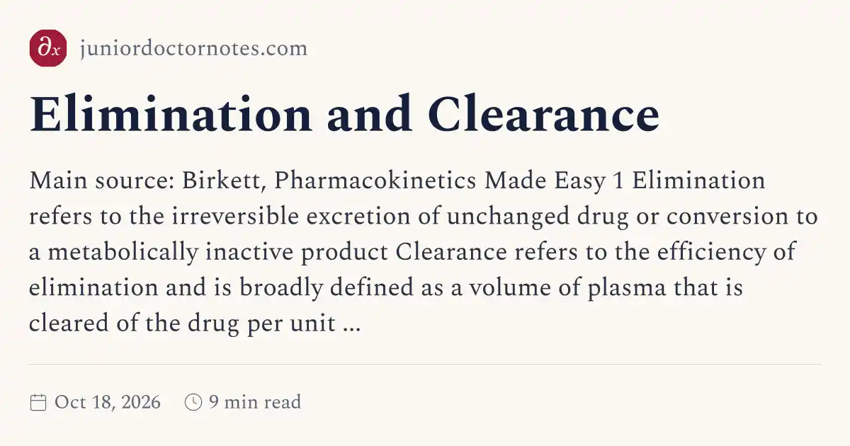Metabolically Inactive State Elimination and Clearance